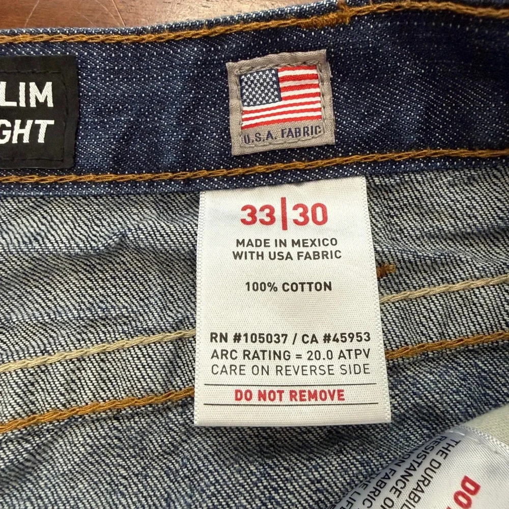 Ariat M5 Slim Straight Jeans Mens 32x30 Blue FR Flame Resistant Work Denim Pants